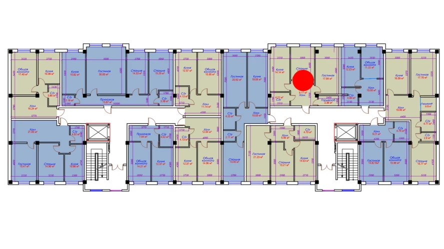 2-комнатная квартира 62.14 м²  10/10 этаж