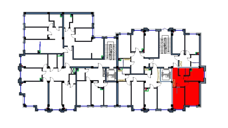 2-комнатная квартира 53 м²  2/2 этаж