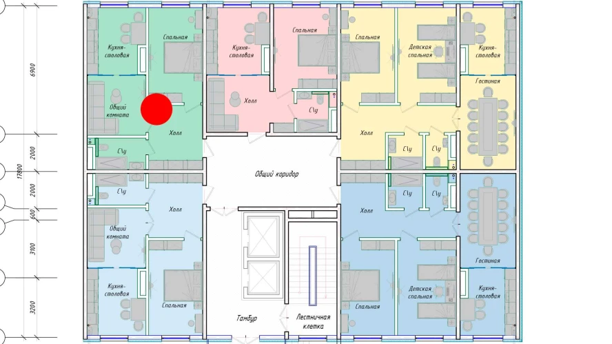 2-комнатная квартира 50.85 м²  1/1 этаж