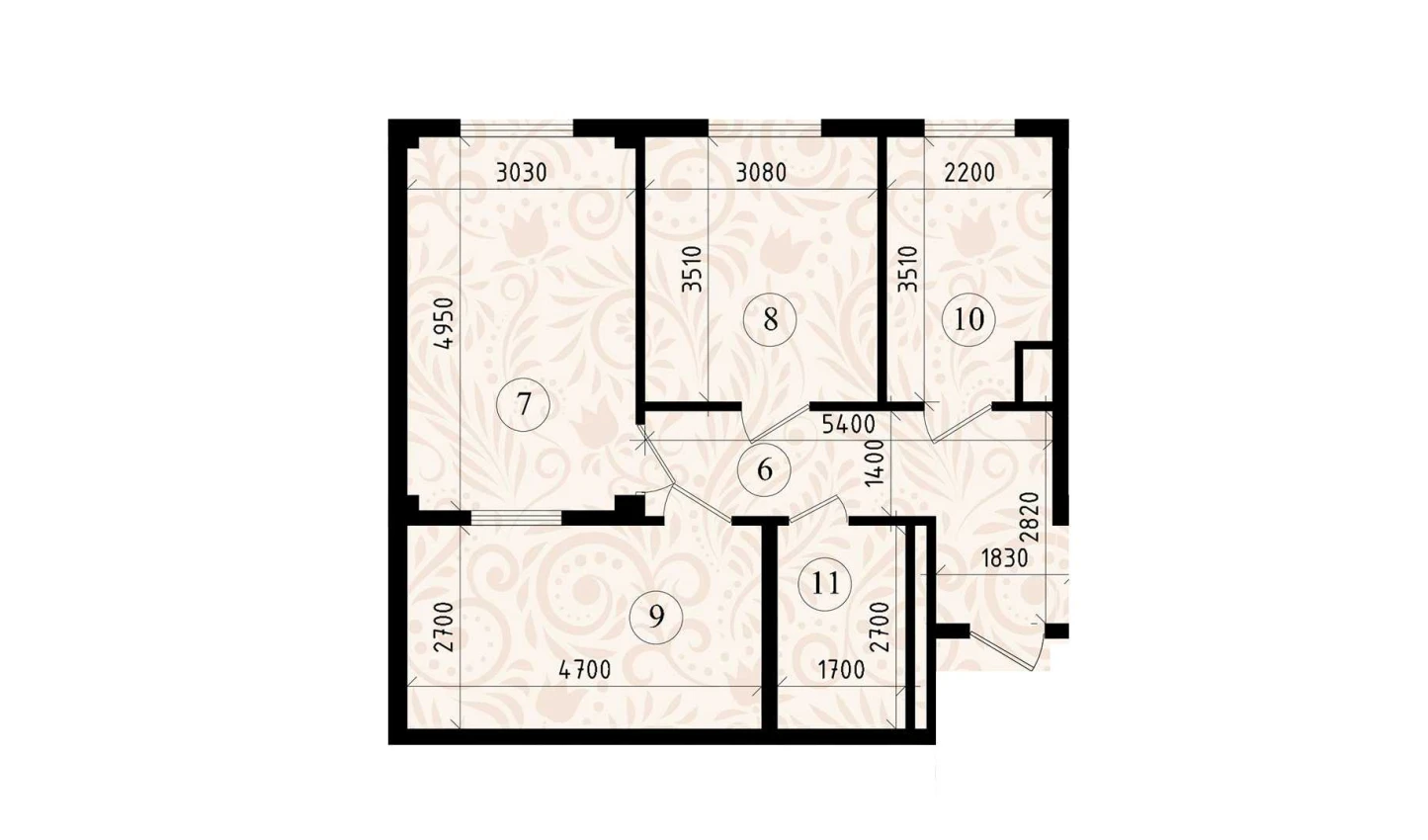 3-комнатная квартира 60.38 м²  1/1 этаж