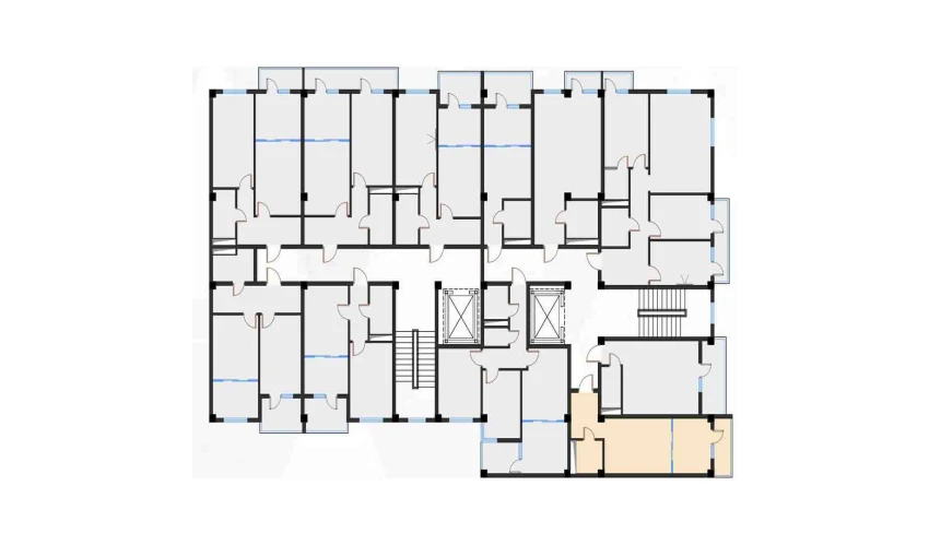 1-xonali xonadon 33.02 m²  2/7 qavat | Bochka Resort Turar-joy majmuasi