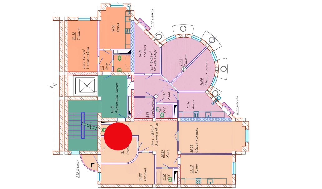 3-комн. квартира 118.55 м²  8/10 этаж | Жилой комплекс Samarqand Park Avenue