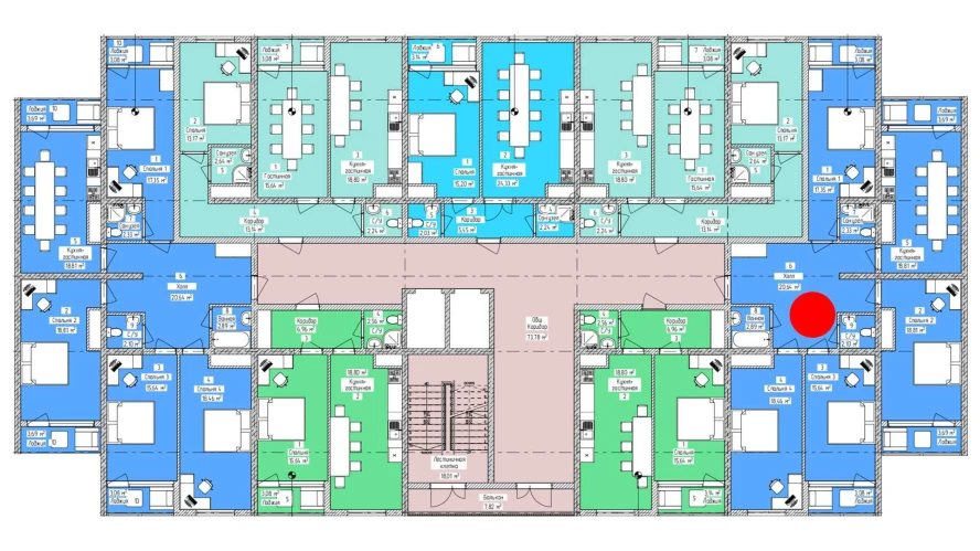 4-xonali xonadon 130.57 m²  3/3 qavat