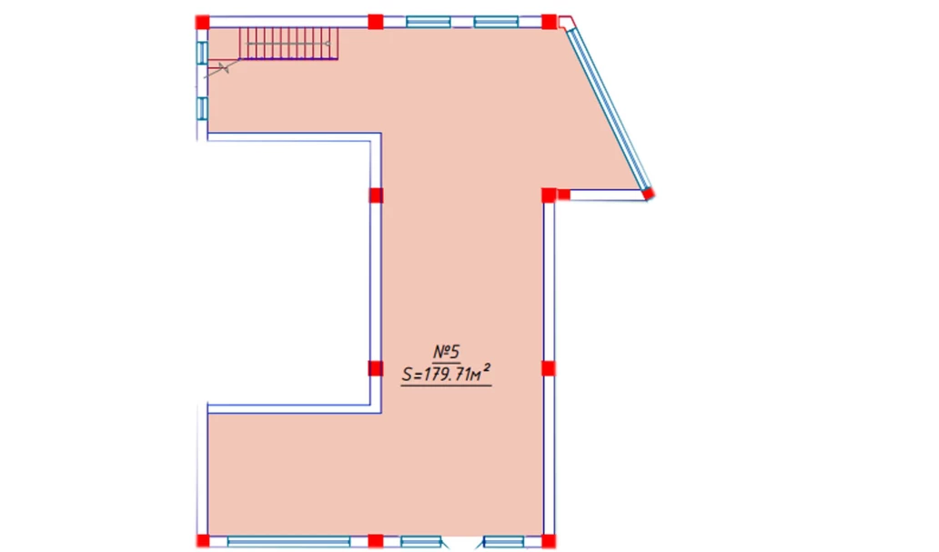 1-комнатная квартира 179.71 м²  1/1 этаж