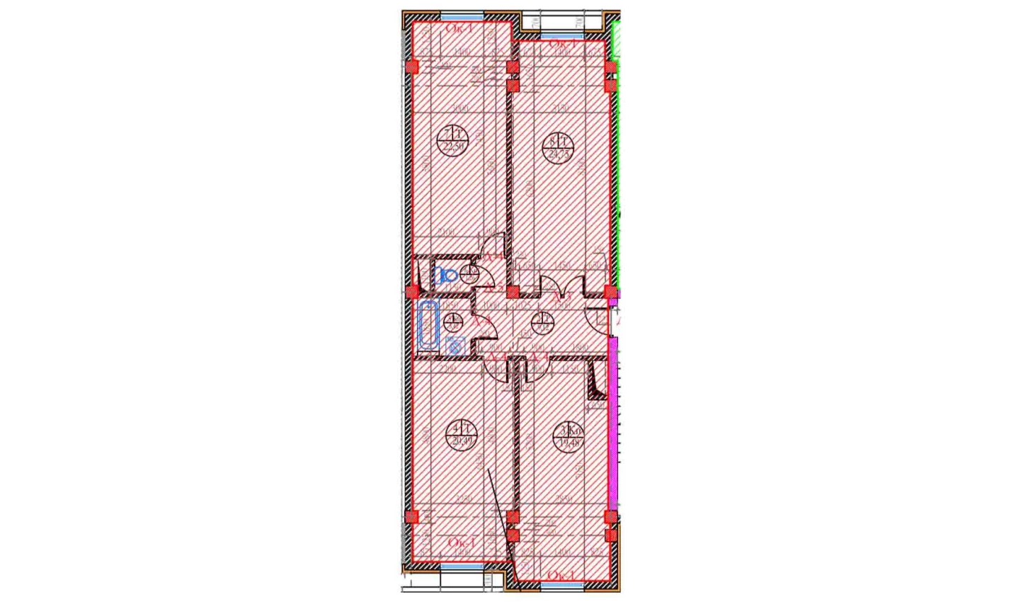 4-xonali xonadon 113.42 m²  8/8 qavat