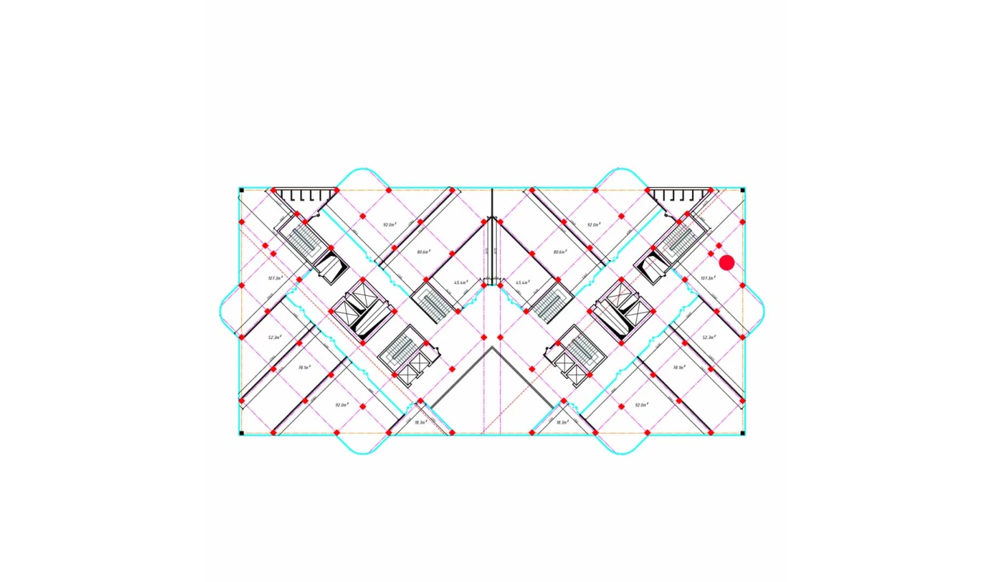 1-xonali xonadon 107.3 m²  3/3 qavat