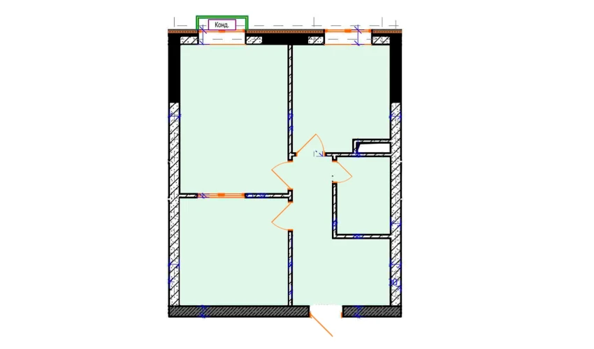 2-xonali xonadon 47.3 m²  1/9 qavat | Uchtepa Avenue Turar-joy majmuasi