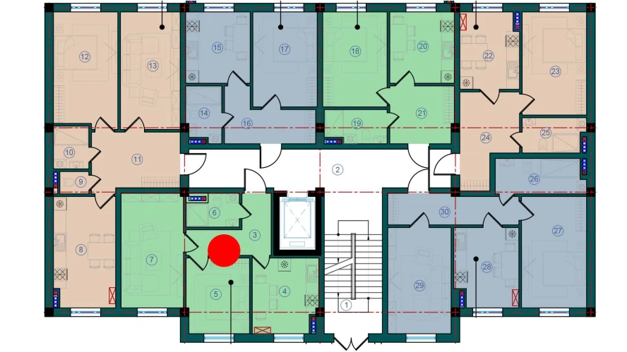 2-комнатная квартира 49.5 м²  1/1 этаж