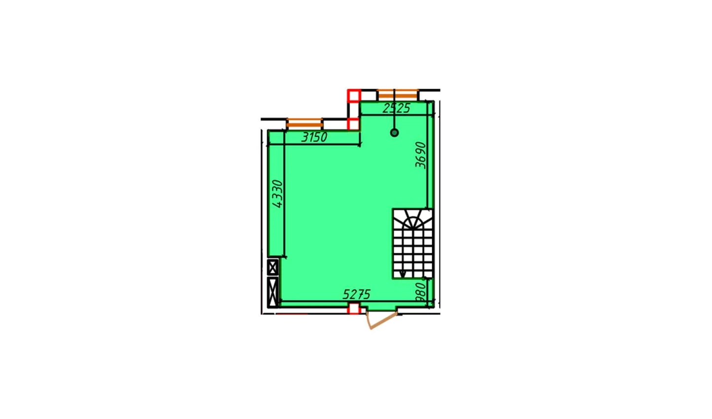 1-комнатная квартира 37.2 м²  5/5 этаж