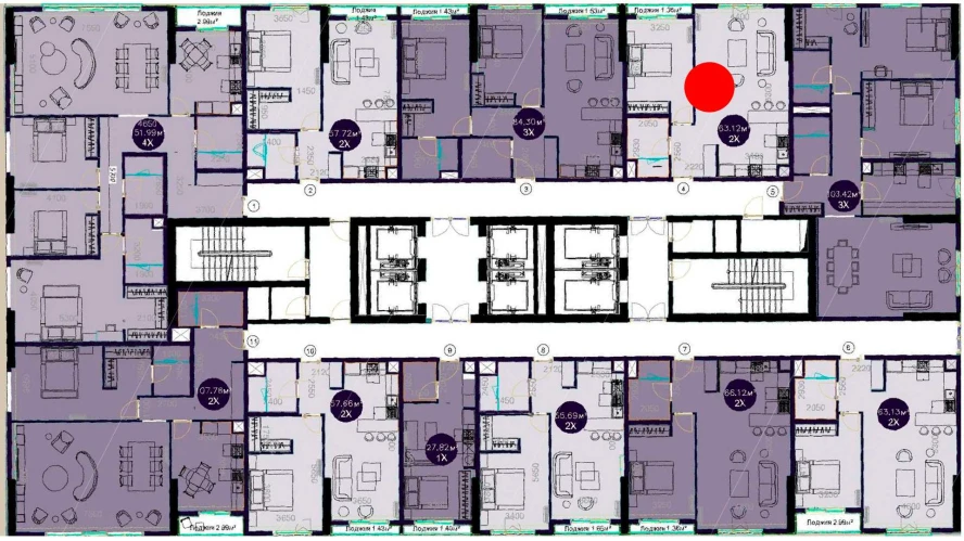 2-комнатная квартира 63.12 м²  2/2 этаж