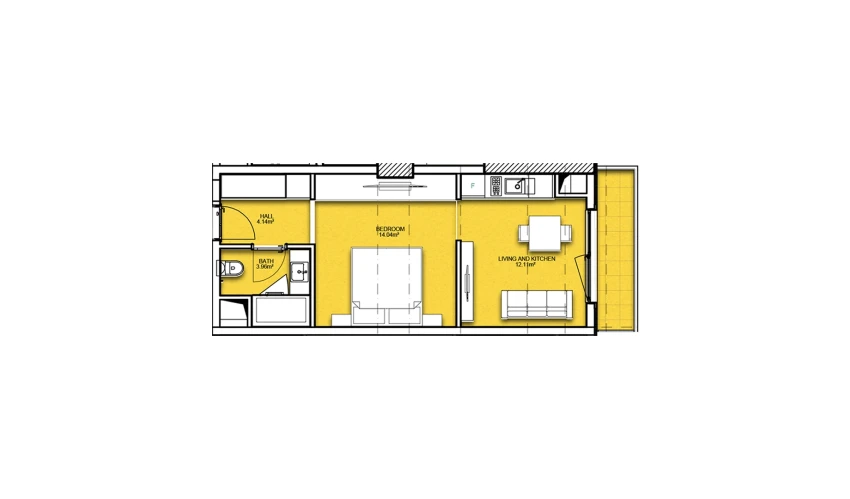 1-xonali xonadon 39.34 m²  9/23 qavat | Resim Taşkent Turar-joy majmuasi