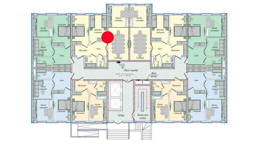 3-комнатная квартира 74.14 м²  1/1 этаж