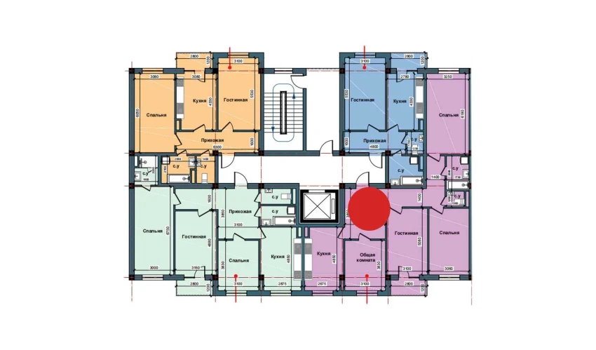 4-xonali xonadon 113.3 m²  4/10 qavat | NUR BARAKA Turar-joy majmuasi