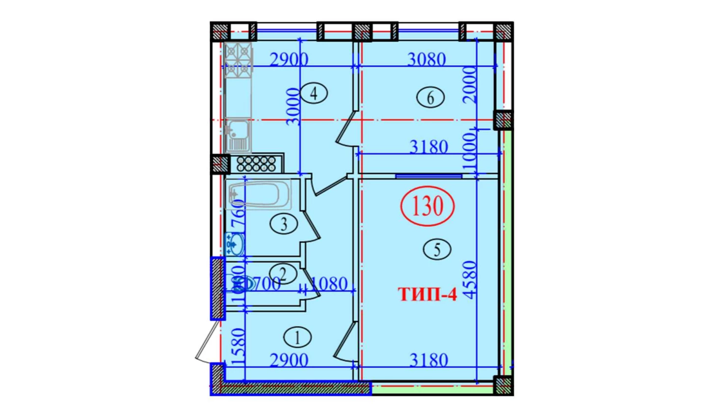 2-xonali xonadon 51.2 m²  9/9 qavat