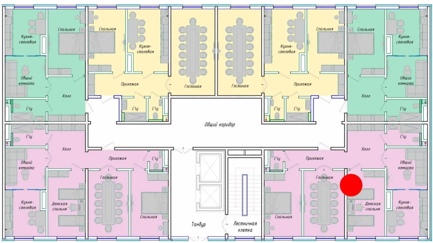 4-комнатная квартира 90.54 м²  1/1 этаж