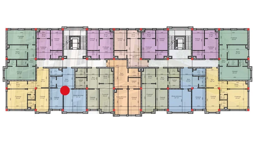 1-комнатная квартира 61.4 м²  2/2 этаж