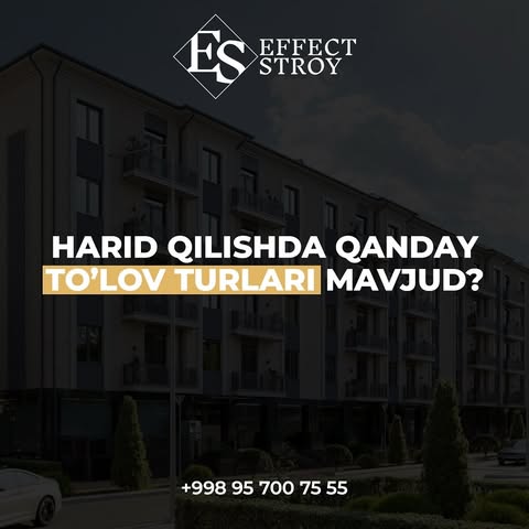 💰 Harid qilishda qanday to’lov turlari mavjud?

🏬 EFFECT STROY qurilish kompaniyasi bugungi kunda “Gulbahor” loyihasidagi xonadonlarni naqt, subsidiya va 20 yilgacha muddatga ipoteka to’lov turlari asosida sotuvini davom ettirmoqda. 

📃 Ipoteka asosida harid qilishda 30% boshlang’ich to’lov evaziga yangi xonadon egasiga aylanasiz

🖇️ Boshlang’ich 50% to’lab, xonadonlarni kvadrati 510$ dan boshlab muddatli to’lovga harid qilishingiz mumkin. 

❗️Shoshiling! Imkoniyatlar kengroq, narxlar arzonroq!

📲 Murojaat uchun:
95 700 75 55