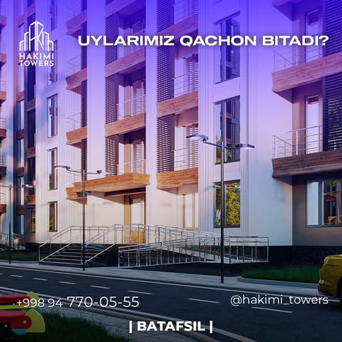 -Albatta bu savol har bir mijoz uchun qiziqarli. 

“Hakimi towers” TJM ning topshirilish muddatiga ham deyarli oz vaqt qoldi. 

-Qurilishimizning tugatilish rejasi 2026-yilning 2-choragida bo’ladi. 

-Hurmatli mijozlarimiz uchun biz doim harakatdamiz!