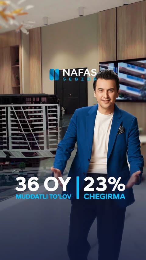 Katta aksiya: 23% chegirma uy sotib olishga

Yangi yil arafasida maxsus taklifdan foydalaning: xonadon uchun 100% toʻlov qilganingizda 23% chegirma!

Shoshiling — xonadonlar soni cheklangan!

📍 Manzil: Toshkent, Soiba Xo‘jayev ko‘chasi, 11
📞 Telefon: 1380
🌍 Sayt: nafastjm.uz

Грандиозная акция: 23% cкидка на покупку квартиры 🎉

Успейте воспользоваться специальным предложением: 23% скидка при 100% оплате за квартиру в честь приближающегося Нового года!

Поторопитесь — количество квартир ограничено!

📍 Адрес: Ташкент, ул. Саиба Ходжаева, 11
📞 Телефон: 1380
🌍 Сайт: nafastjm.uz