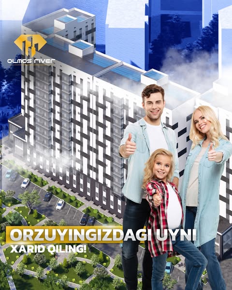 Orzuyingizdagi xonadonni qidiryapsizmi🤔

Unda "OLMOS RIVER" xonadonlari sizga yoqishi aniq❗️

- Xonadonlarning hammasi mijozlarga to'liq remont qilingan holatda topshiriladi yani remont muammosini unutsangiz ham bo'ladi✅

- 3 qavatli avtoturargoh ham quriladi✅

- Xonadondan 5-10 m yaqinlikda 4 ta bog'cha va 2 ta maktab ham mavjud✅

Xonadonlar haqida to'liq ma'lumot olish uchun quyidagi raqamlarga qo'ng'iroq qiling👇

☎️ +998 (33) 904-94-94
☎️ +998 (33) 954-94-94