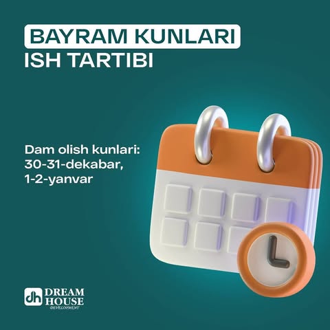 🏢 Bayram kunlari ish tartibi

Sizni 3-yanvardan boshlab sotuv bo’limida kutib qolamiz ❤️
____

🏢 График работы в праздничные дни

С нетерпением ждём вас с 3 января ❤️