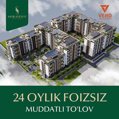 24 oylik muddatli to’lov asosida xonadon xarid qiling!

⚡️ Endi, eng katta orzularingizdan birini kechiktirishingizga zarurat yo’q!

✅ Savr Avenue’dan oilangiz uchun mukammal zamonaviy xonadonni tanlang va to’lovni 24 oylik muddatli to’lov evaziga rasmiylashtiring.

🌇 Oilangizga Mirobod tumanidan qulay to’lov shartlari asosida xonadon hadya qiling:

📞 +998(78)555-88-88

📍 Mirobod tumani, Savr ko’chasi, 2-uy.

➖➖➖➖

Приобретите квартиру на условиях рассрочки на 24 месяцев!

⚡️ Теперь вам не нужно откладывать исполнение одной из самых больших мечт!

✅ Выберите идеальную современную квартиру для вашей семьи в “Savr Avenue” и оформите покупку с рассрочкой на 24 месяцев.

🌇 Подарите квартиру своей семье в Мирабадском районе на удобных условиях оплаты:

📞 +998(78)555-88-88

📍 г. Ташкент, Мирабадский район, улица Савр 2.