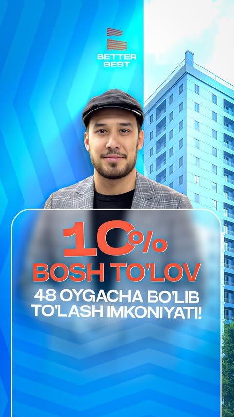 Yil boshidagi ilk katta imkoniyat! Atigi $2 467 bosh to‘lovdan boshlab uy xarid qiling!

✔️ Ko'plab mijozlar talabiga ko'ra, Yakkasaroy, Yashnobod va Olmozor tumanlarigi majmualarimizdan atigi 10% boshlang‘ich to‘lov bilan uy xarid qilish imkoniyati uzaytirildi. 

Uylarning boshlang‘ich to‘lovi quyidagi narxlardan boshlanadi:
👉 Silver Tower (29.8 m²) — $2 467
👉 Almaz Tower (34.2 m²) — $3 120
👉 Maljaan Residence (32.2 m²) — $3 800

Muddatli to‘lov: 48 oy

Xonadonlar maydoni haqida to‘liq ma’lumot olish uchun hoziroq quyidagi raqamga qo‘ng‘iroq qiling va sotuv ofisimizga tashrif buyuring!

📞 78-777-77-27

📌 Bosh ofis manzili: Yakkasaroy tumani, Shota Rustaveli ko'chasi
__

Великая возможность в начале года! Приобретите квартиру, начиная всего с первоначального взноса в $2 467! 

✔️ По многочисленным просьбам наших клиентов продлена возможность приобрести жилье в наших комплексах в районах Яккасарай, Яшнабад и Алмазар с первоначальным взносом всего 10%. 

Первоначальные взносы начинаются с: 
👉 Silver Tower (29.8 м²) — $2 467 
👉 Almaz Tower (34.2 м²) — $3 120 
👉 Maljaan Residence (32.2 м²) — $3 800 

Рассрочка: до 48 месяцев 

Для получения полной информации о площади квартир звоните прямо сейчас или посетите наш офис продаж! 

📞 78-777-77-27