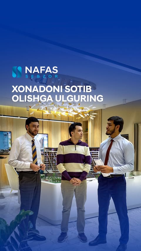 Nafas Sebzor — xonadoni sotib olishga ulguring

Nafas Sebzorda sotilgan xonadonlar soni haqidagi bahslar cheksiz davom etishi mumkin, ammo mana haqiqiy raqamlar - 300! Bu butun turar-joy majmuasining katta qismi, demak, siz shoshilishingiz va butun infratuzilma qo‘l ostingizda bo‘lgan shahar markazida xonadon sotib olishingiz kerak!

📍Manzil: Toshkent shahri, Sohib Xo‘jayev ko‘chasi, 11-uy
📞 Telefon: 1380
🌐  Sayt: nafastjm.uz

Nafas Sebzor — успейте приобрести квартиру!

Споры о количестве проданных квартир в Nafas Sebzor могут продолжаться бесконечно, но вот реальные цифры — 300! Это значительная часть всего жилого комплекса, а значит, вам стоит поспешить и приобрести квартиру в самом центре города, где вся инфраструктура — прямо под рукой!

📍 Адрес: Ташкент, ул. Саиба Ходжаева, 11
📞 Телефон: 1380
🌐 Сайт: nafastjm.uz