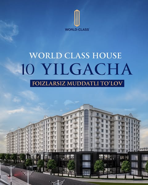 Premium xonadonlar uchun 10 yillik muddatli to’lov 🤩

💥 “World Class Houses” kompaniyasining “Oltintepa” turar-joy majmuasidan 10 yillik muddatli to’lov asosida xonadon xarid qiling va oilangiz bilan farovon hayot kechiring.

Xonadonlarni 10 yillik muddatli to’lov asosida rasmiylashtirish uchun izohlarda “+” qoldiring ⬇️

📞 77-707-70-55 
📞 77-707-70-44

➖➖➖➖➖

10-летний срок оплаты за апартаменты премиум-класса 🤩

💥 Приобретайте квартиру в компании “World Class Houses” ЖК “Oltintepa”, с возможностью рассрочки на 10 лет и наслаждайтесь комфортной жизнью всей семьей.

Оставьте символ “+” в комментариях, чтобы оформить квартиру в рассрочку на 10 лет ⬇️

📞 77-707-70-55 
📞 77-707-70-44